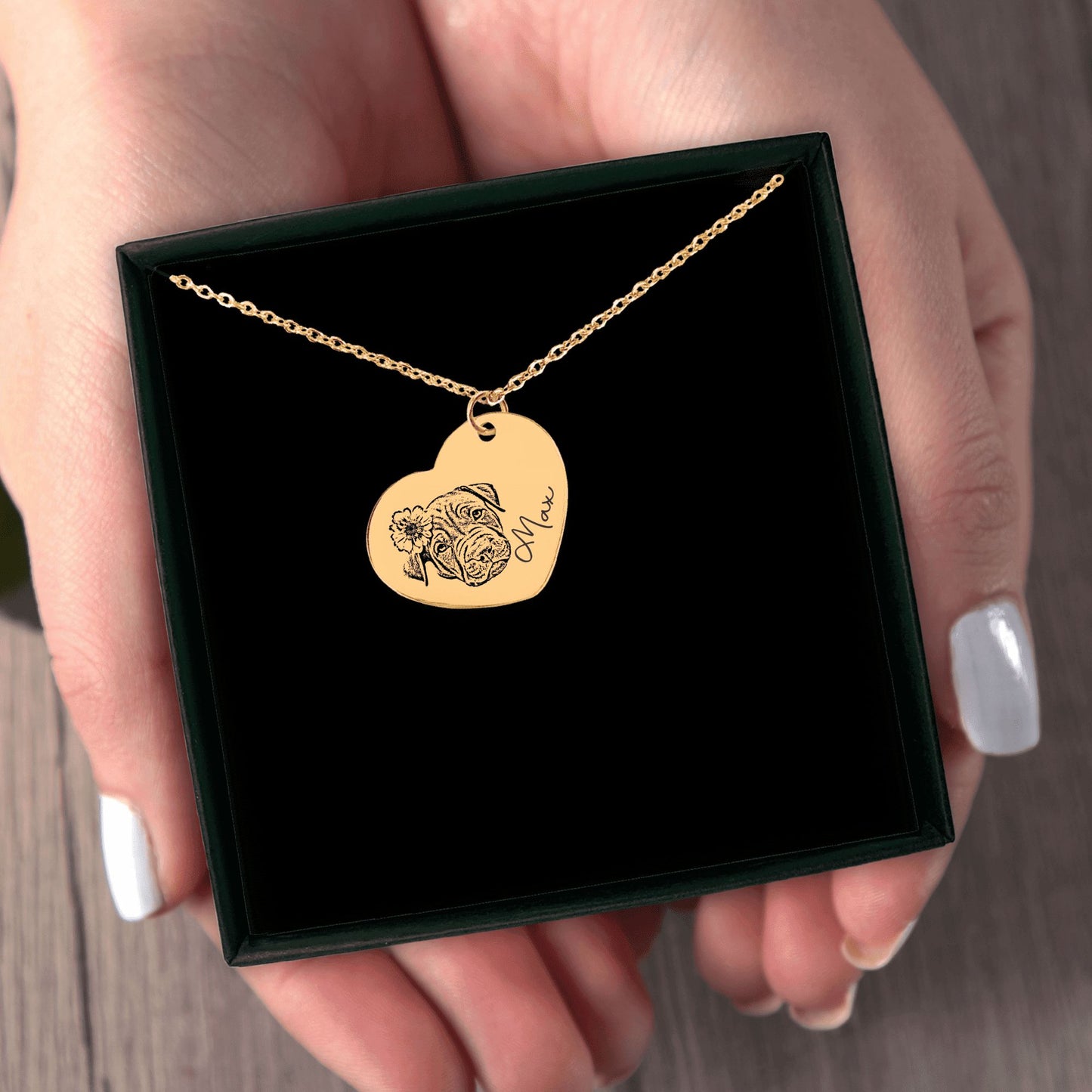 Pets Portrait Heart Necklace