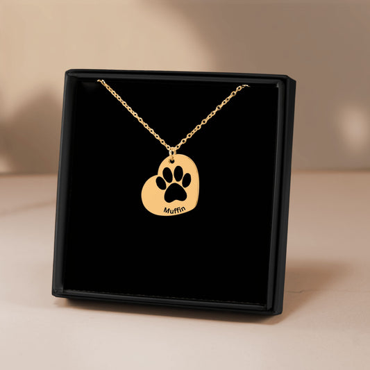 Paw Print Heart Necklace