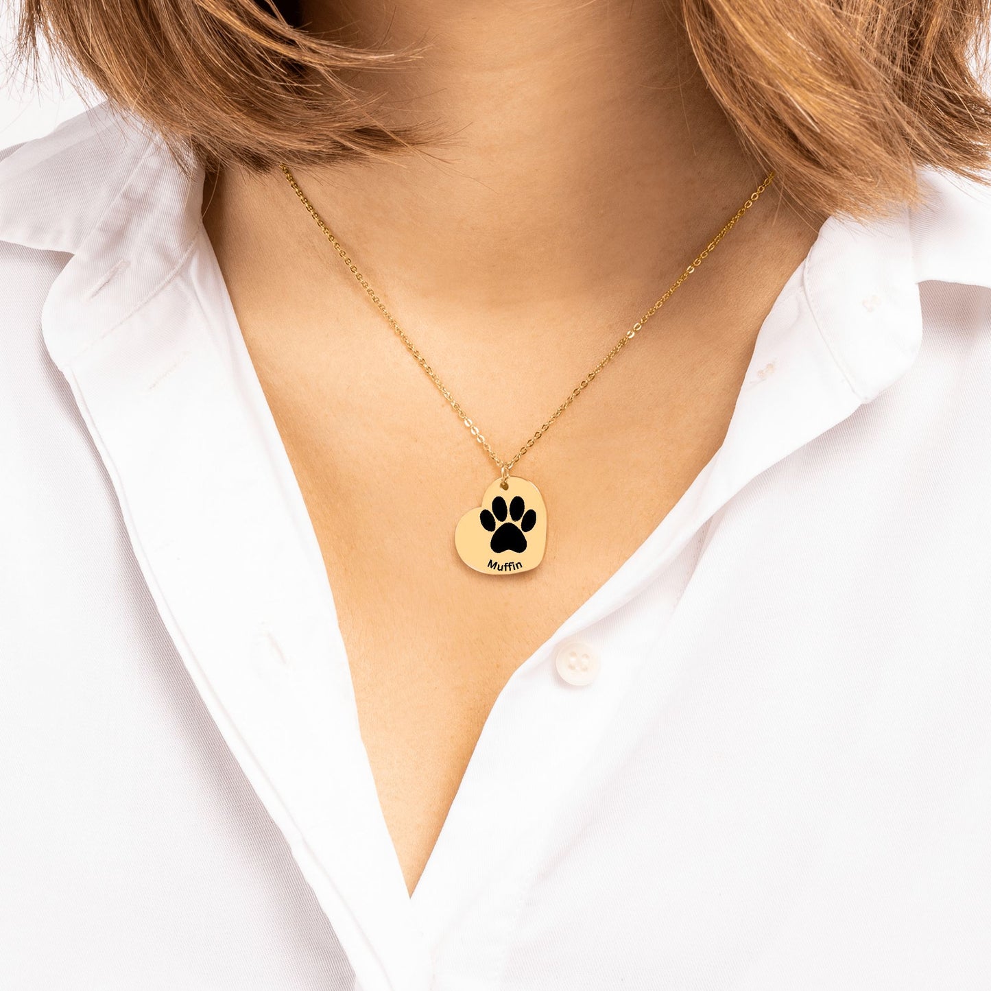 Paw Print Heart Necklace