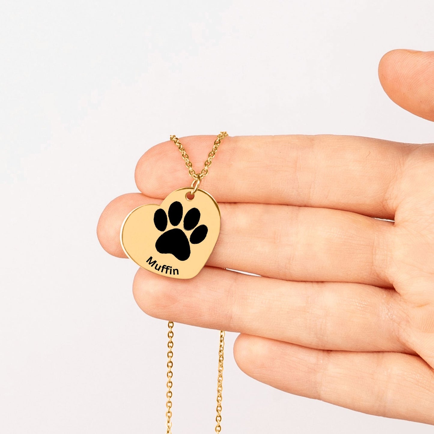 Paw Print Heart Necklace